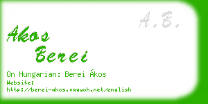akos berei business card